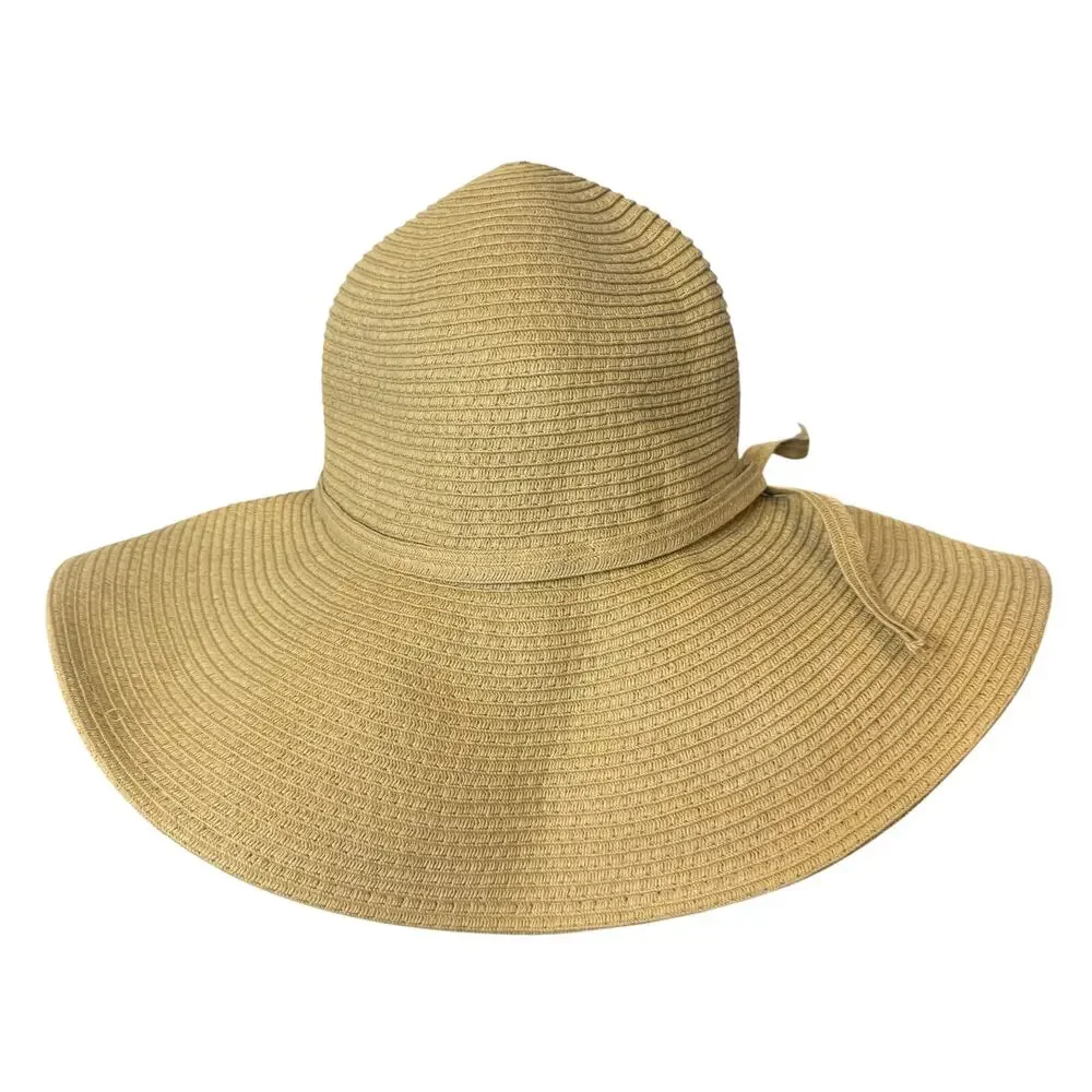 Sun and Sand Large Floppy Straw Beach Hat Summer Vacation Beach Pool Cruise Tan